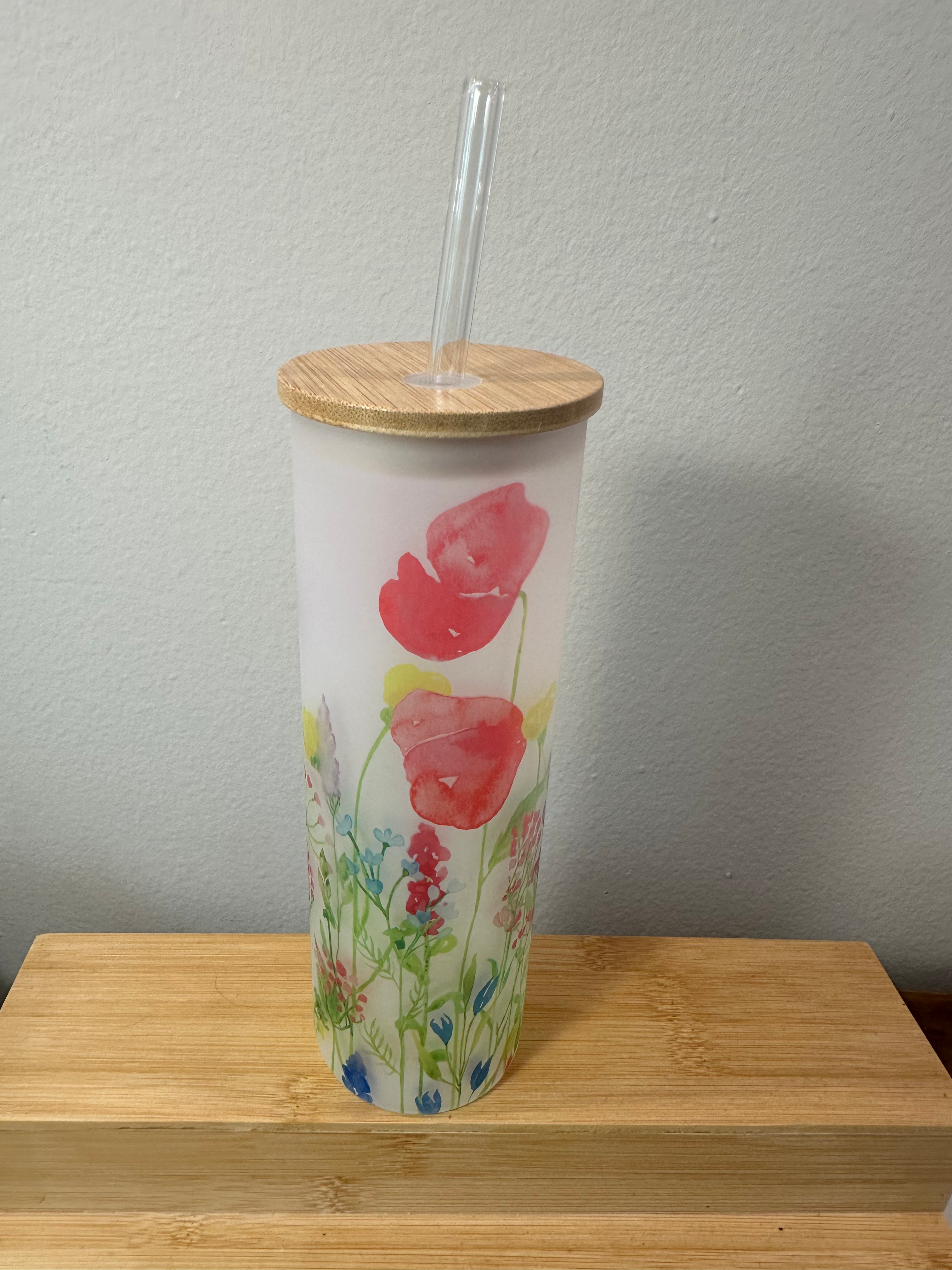 Floral Skinny Glass Tumbler 20oz image 2