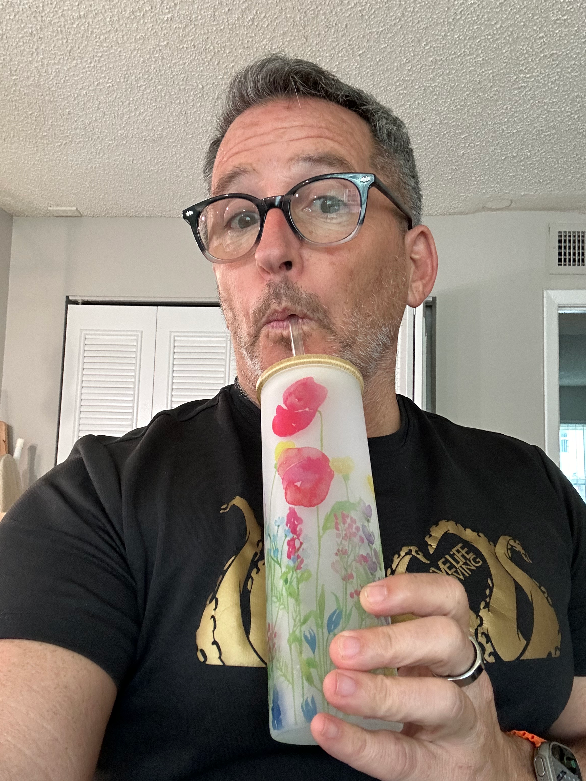 Floral Skinny 20oz Glass Tumblers image 1