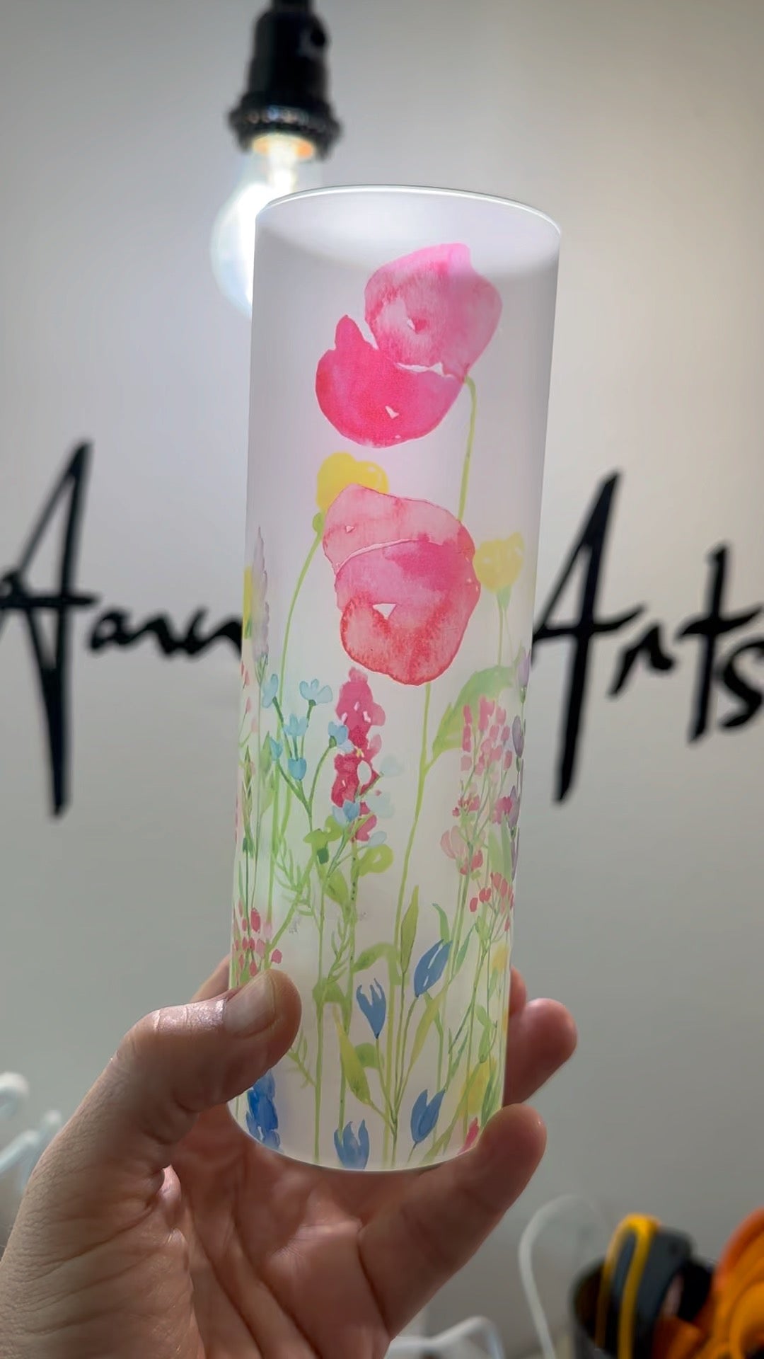 Floral Skinny 20oz Glass Tumblers image 0