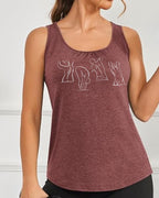 Pilates Line Art Racerback Tank Top: Moisture-Wicking Activewear
