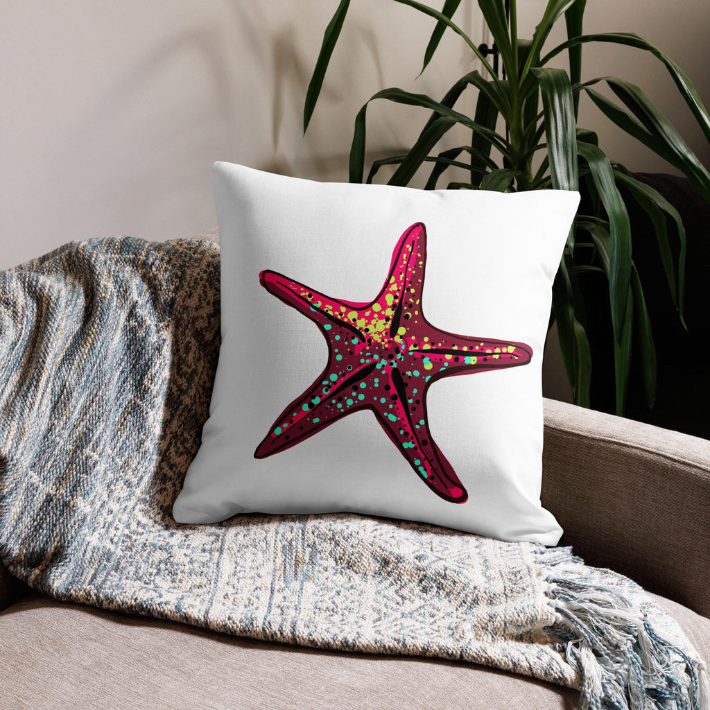 Coastal Starfish Throw Pillow | Nautical Home Décor | Beach House Accent Cushion