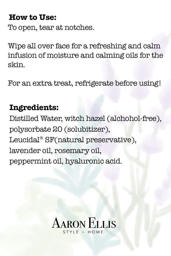 Calm Towelettes | Essential Oil Wipes | Relaxing Aromatherapy | 5-Pack