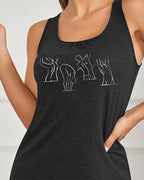 Pilates Line Art Racerback Tank Top: Moisture-Wicking Activewear