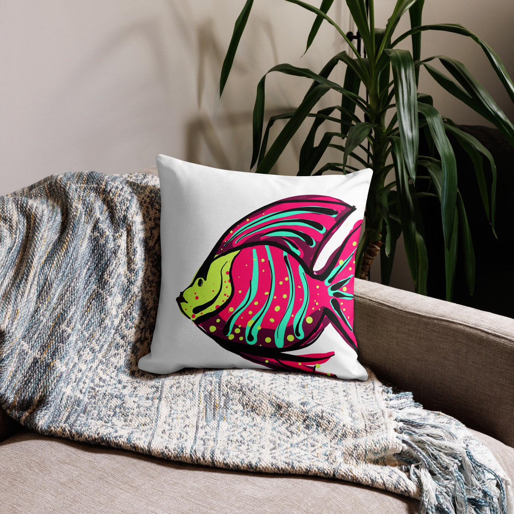 Coastal Fish Throw Pillow | Ocean-Inspired Home Décor | Nautical Accent Cushion