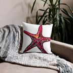 Coastal Starfish Throw Pillow | Nautical Home Décor | Beach House Accent Cushion