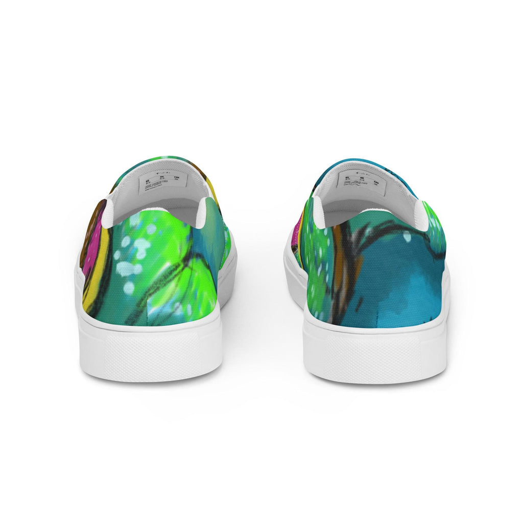 Womens Canvas Slip-On Shoes | Original Mermaid Art Design | Colorful Ocean-Inspired Sneakers